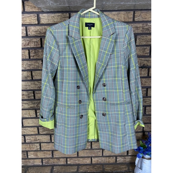 Tahari ASL Plaid‎ Blazer Double Breasted Career Jacket Business Casual 6 - Picture 1 of 6